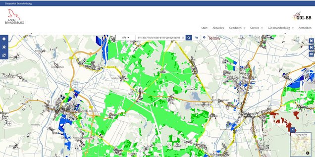 Screenshot aus dem Geoportal