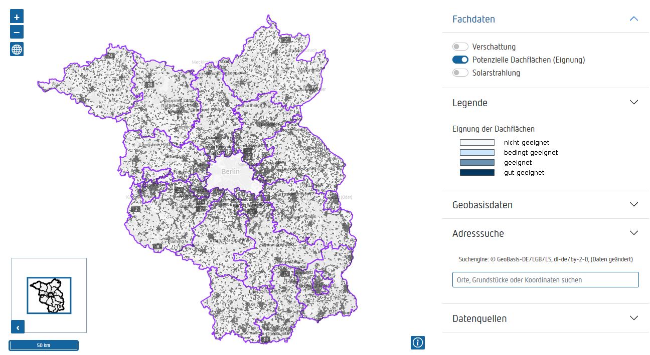 Screenshot vom Solaratlas