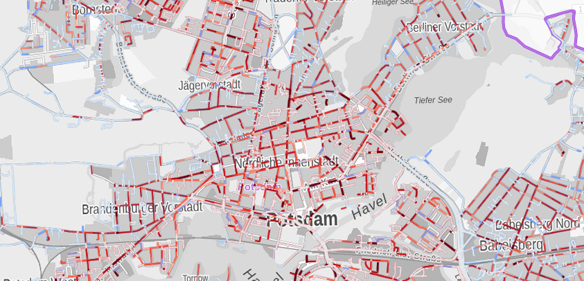 Auszug einer Ansicht aus dem Wärmekataster